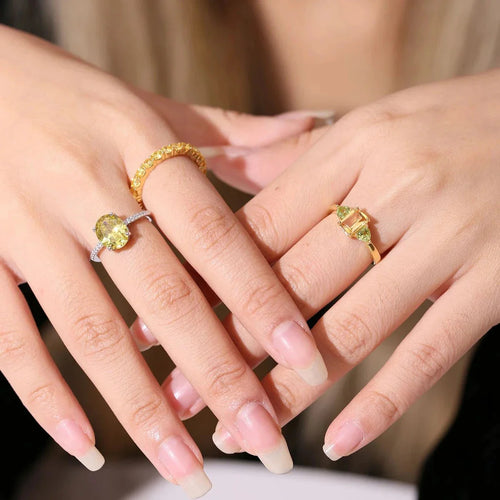 Citrin- und Peridot-Ring Citrin-Verlobungsring in Gold, Silber und Roségold | Shop Nory