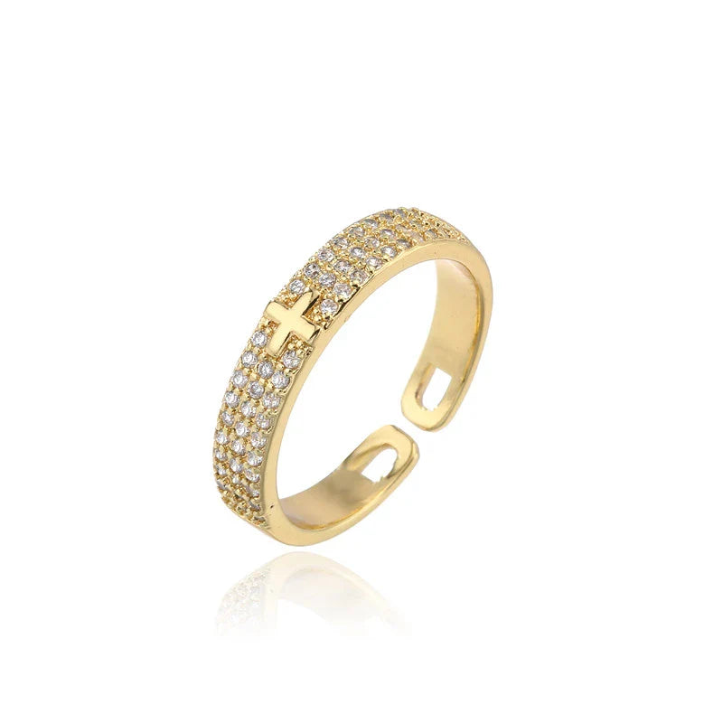 Klassisches Design Bling Bling Kreuzring | Shop Nory
