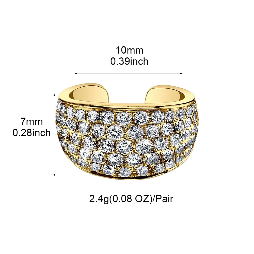 Klassisches Voll-Zirkon Kein Piercing Ohr-Cuff | Shop Nory