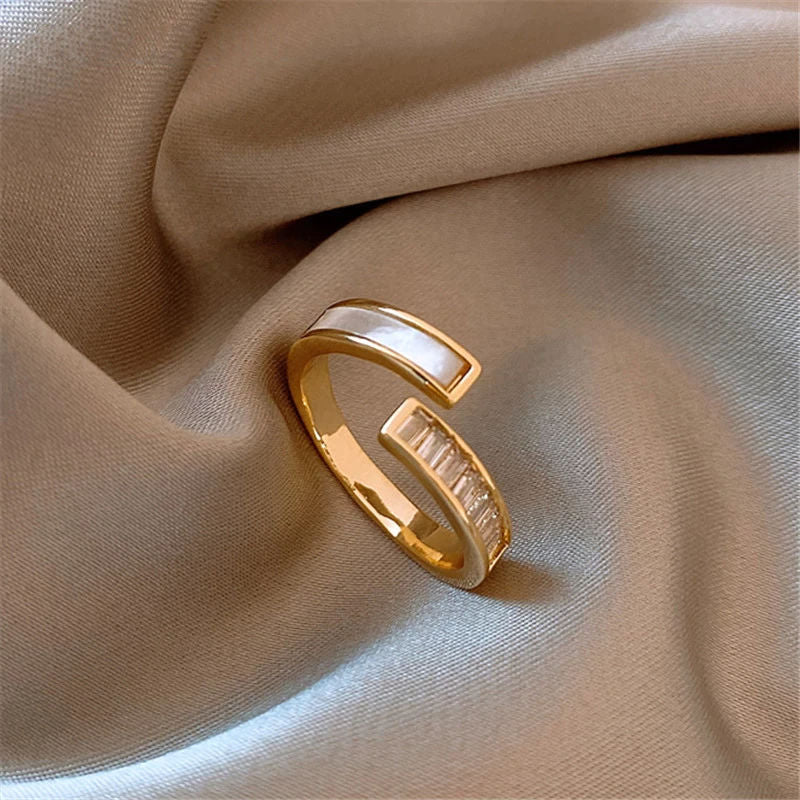 Klassische Shell Kreuzverstellbare Ringe | Shop Nory