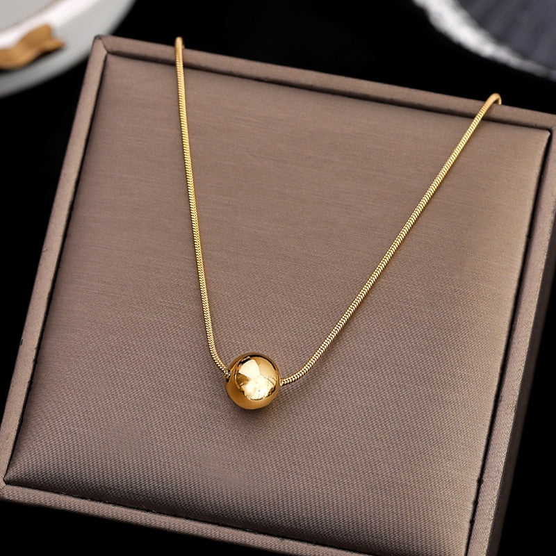 Classic Ball Titanstahl Anhänger Halskette | Shop Nory