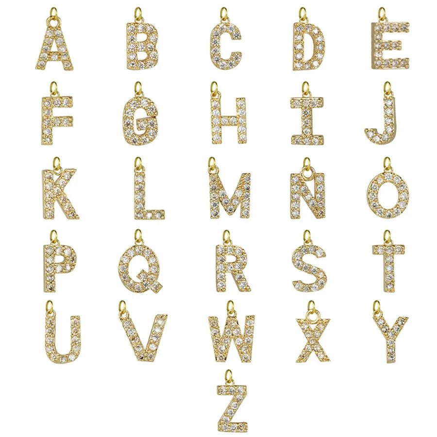 Klassische Perlenverschluss Buchstaben Initialen Armbänder