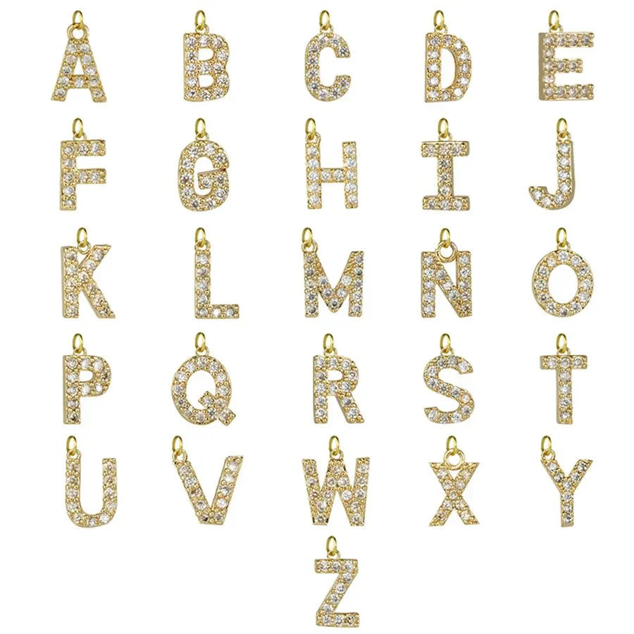 Klassische Perlenverschluss Buchstabeninitialen Armbänder