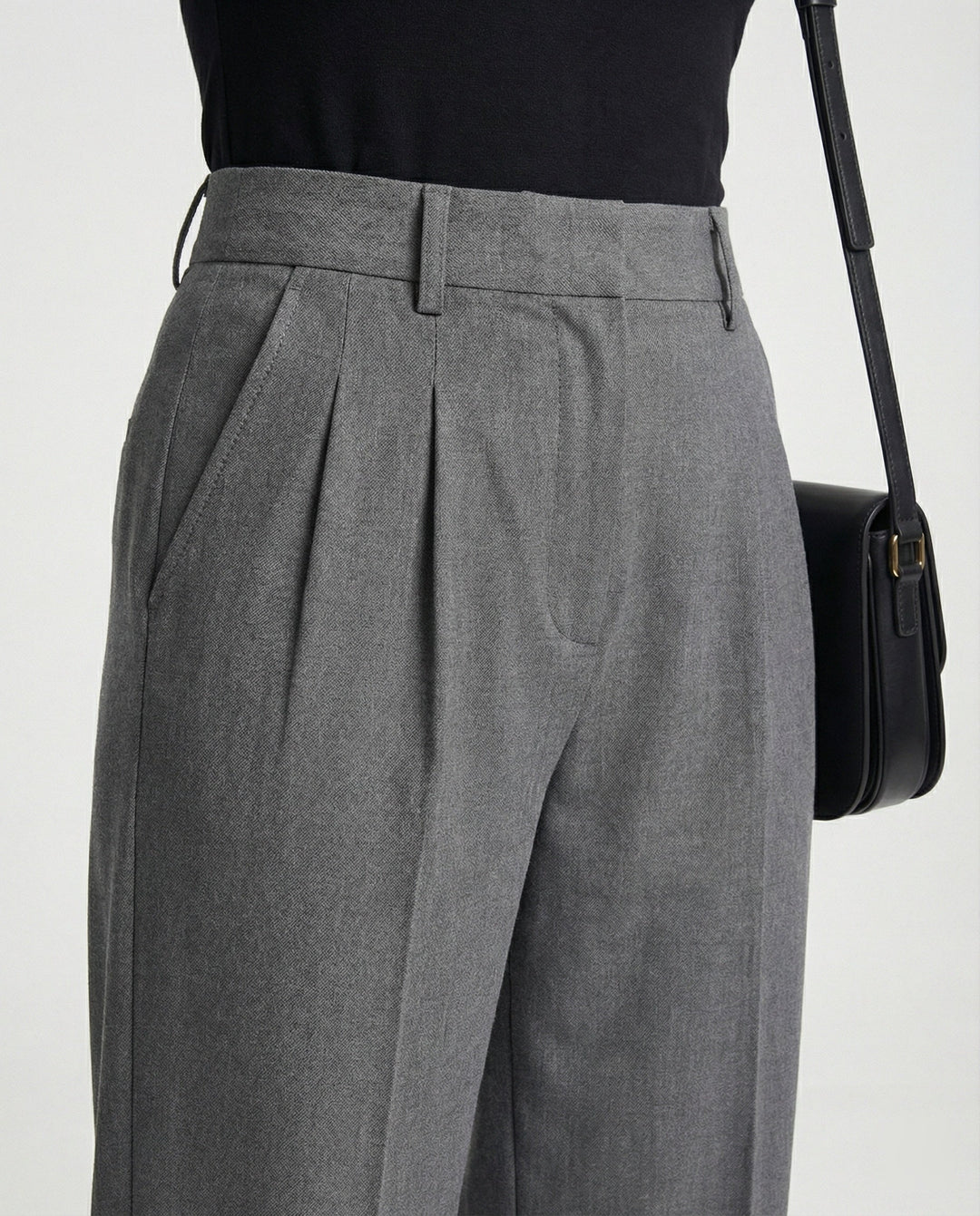 Damen weite Stoffhose mit Bügelfalte