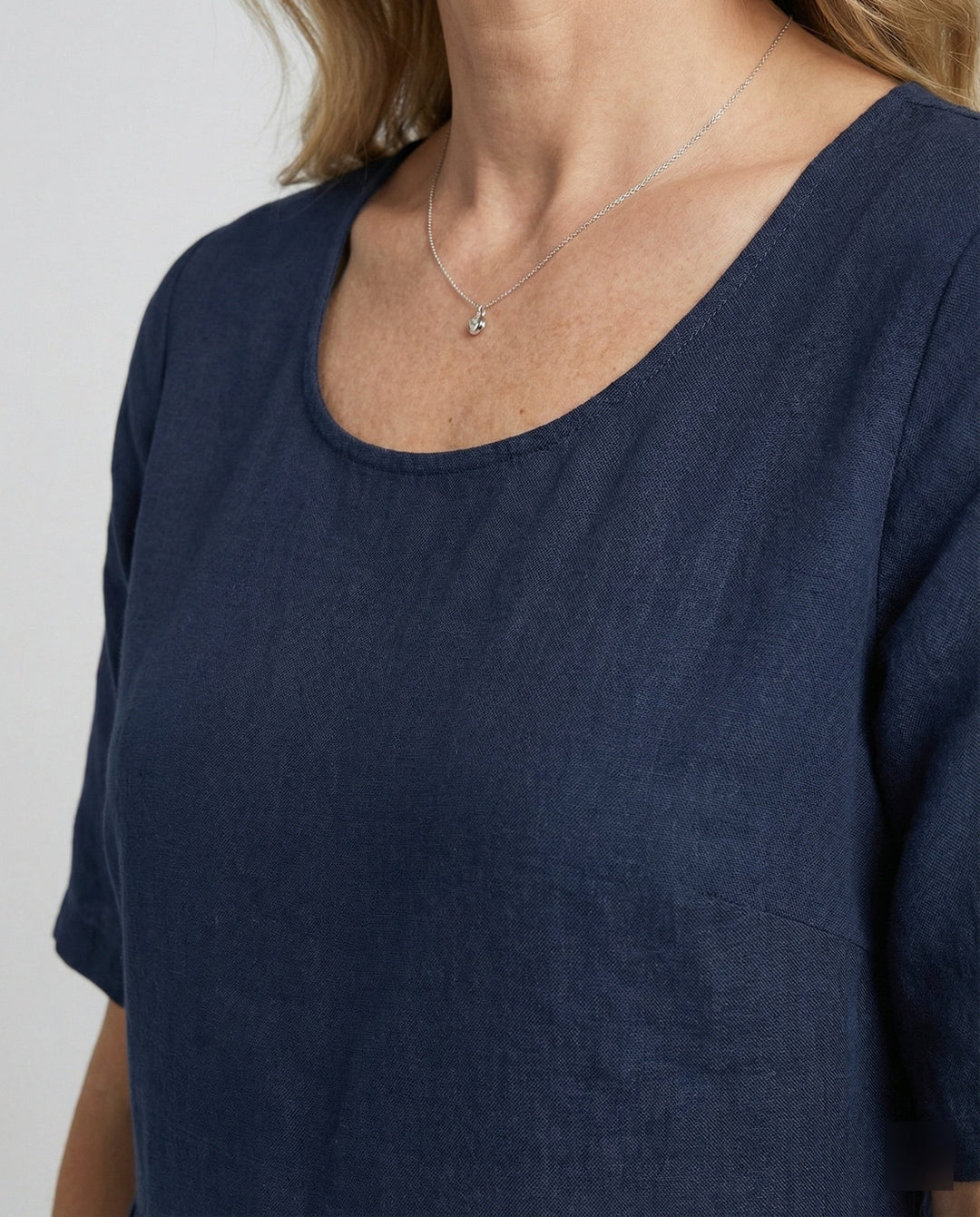 Freizeitkleid Damen Midikleid Leinenoptik