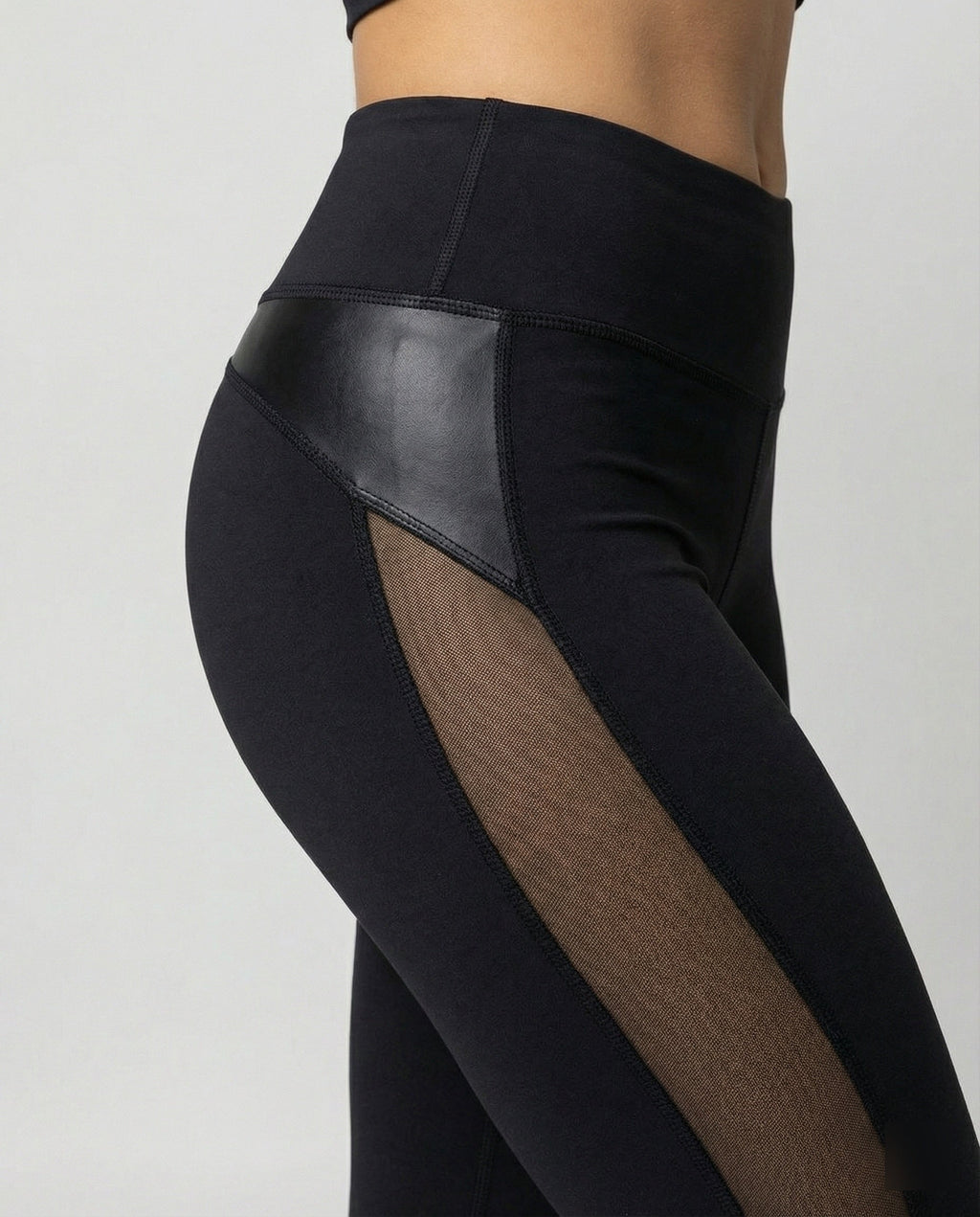 Damen Sport-Leggings mit atmungsaktivem Mesh-Einsatz