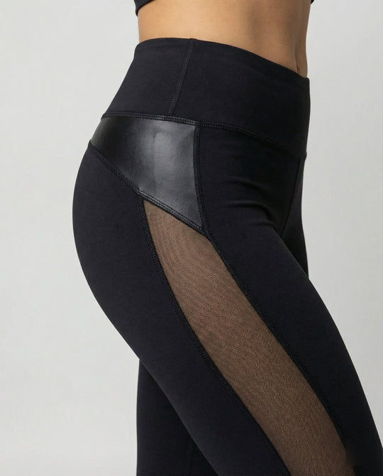 Damen Sport-Leggings mit atmungsaktivem Mesh-Einsatz