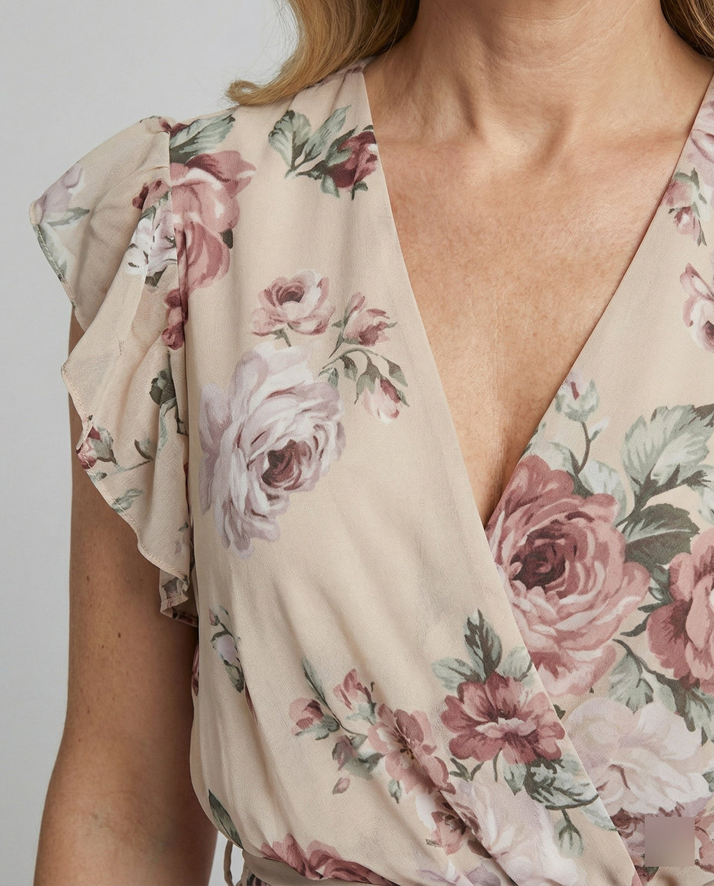 Damen Freizeitkleid Wickel mit Plissee