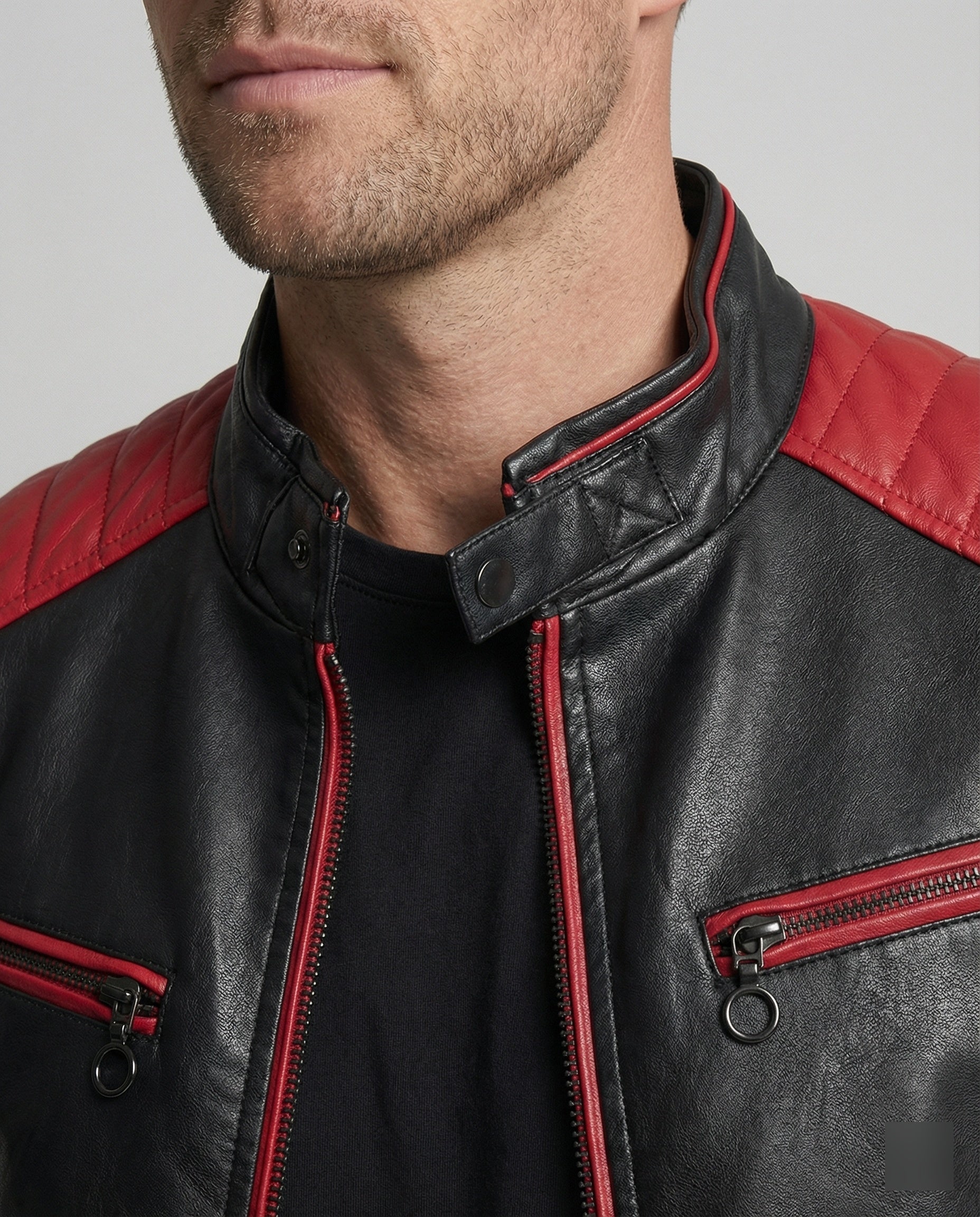 Herren Bikerjacke Motorsport Stil