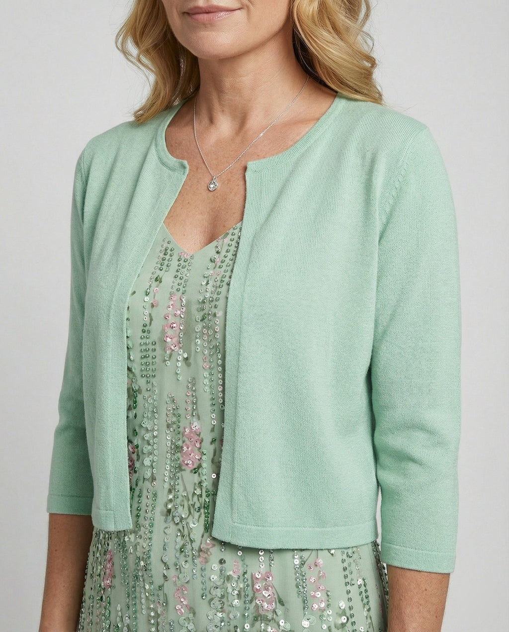A-Linien Kleid Mit Bolerojacke Damen V-Ausschnitt