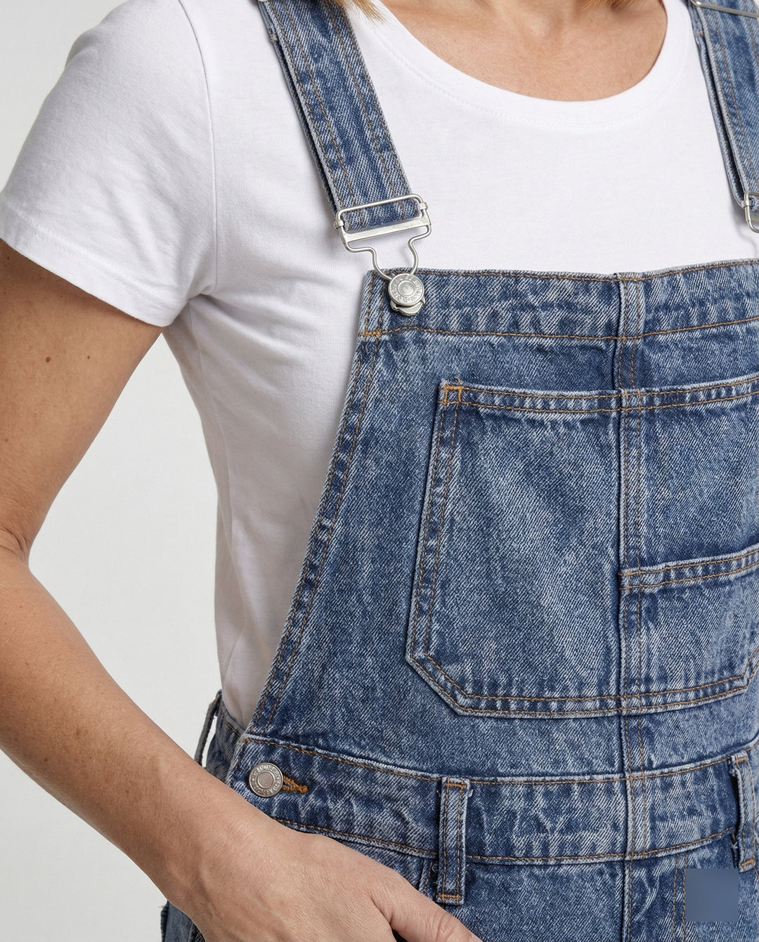 Damen Latzhose Jeans gerade