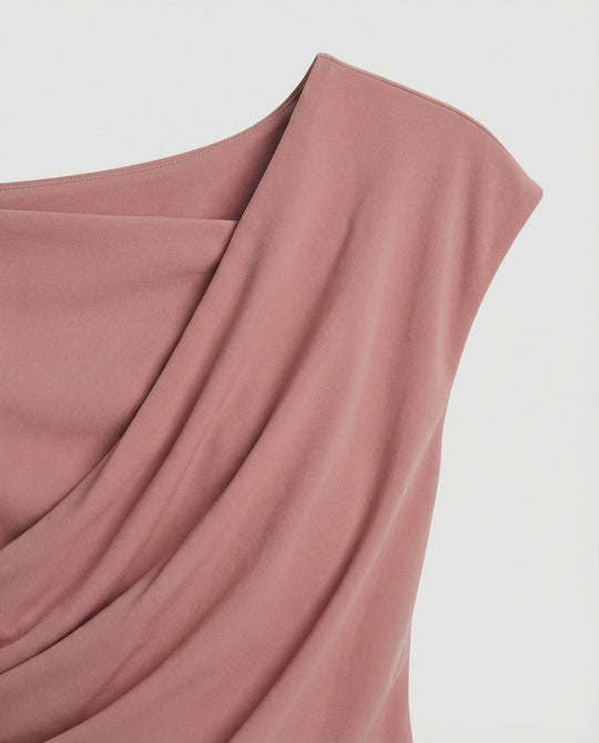 Damen Elegantes Drapiertes Oberteil mit asymmetrischem Schnitt