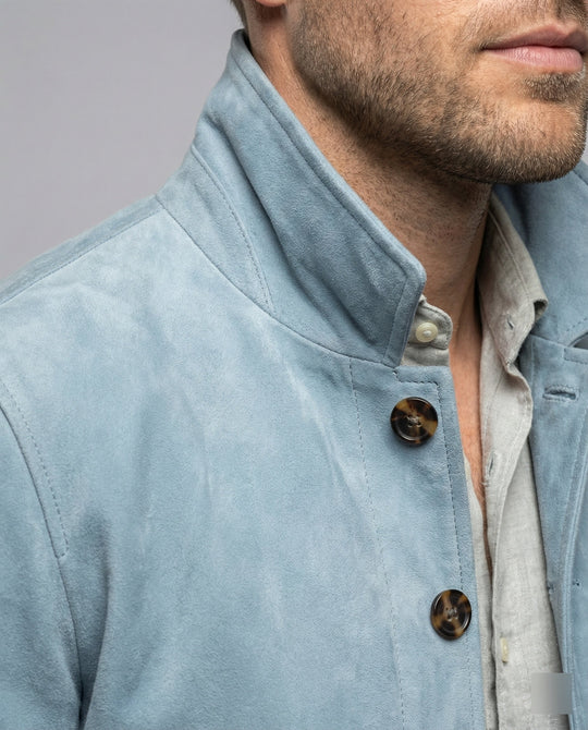 Herren lässige Wildlederjacke mit praktischem Kragen