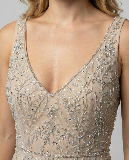 Luxuriöses Damen Abendkleid mit Bestickten Schimmernden Akzenten | Shopnory