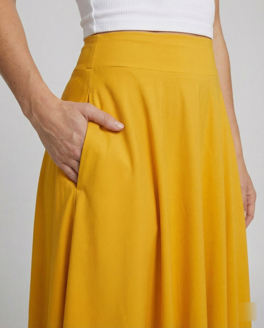 Damen Luftiger Maxi-Rock mit hohem Taillenbund