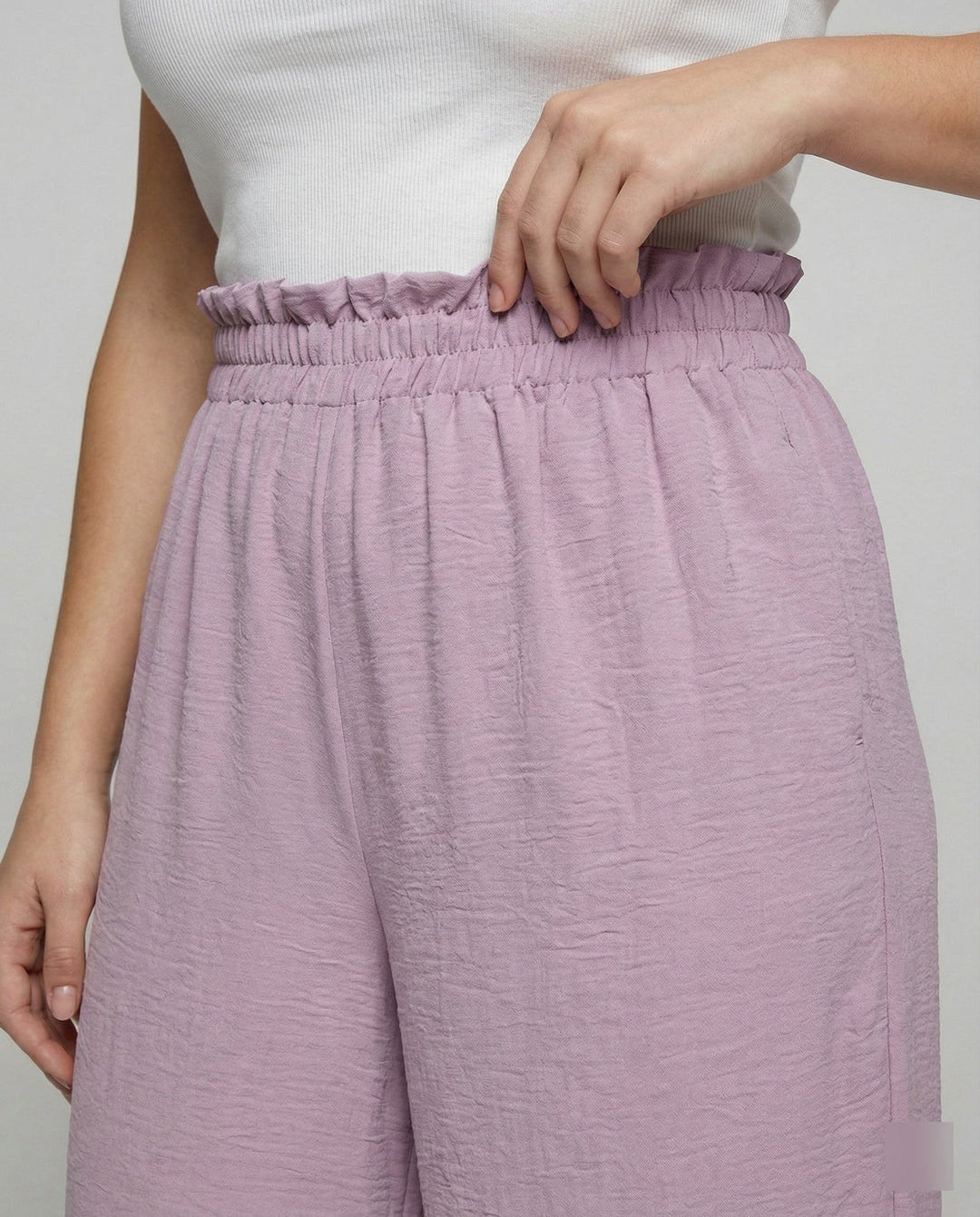 Damen Culotte-Hosen mit weitem Bein und elastischem Bund