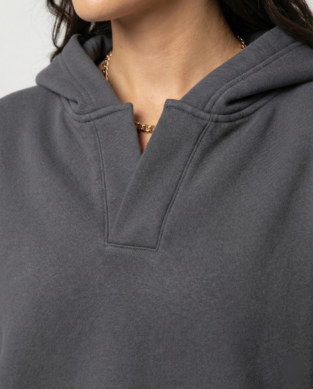 Damen Oversized Kapuzensweatshirt mit lässigem Stehkragen und langen Ärmeln Shopnory