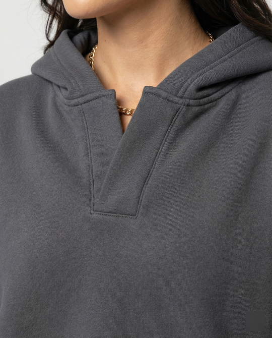 Damen Oversized Kapuzensweatshirt mit lässigem Stehkragen und langen Ärmeln Shopnory