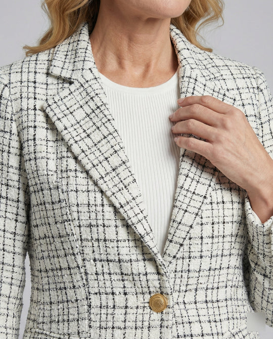 Damen Blazer Hahnentritt tailliert