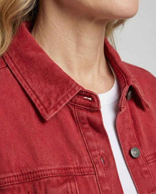 Damen Langarmhemd Jeansjacke Stil