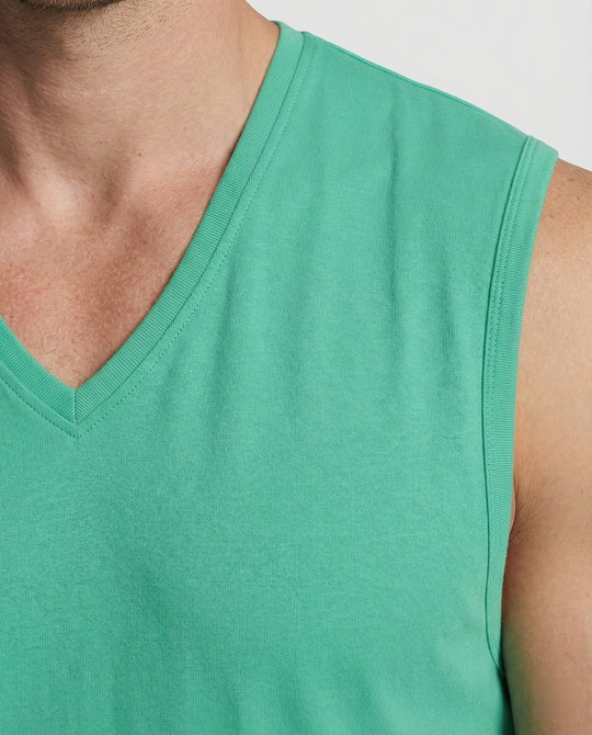 Herren ärmelloses V-Ausschnitt-Tanktop aus atmungsaktivem Stretchmaterial