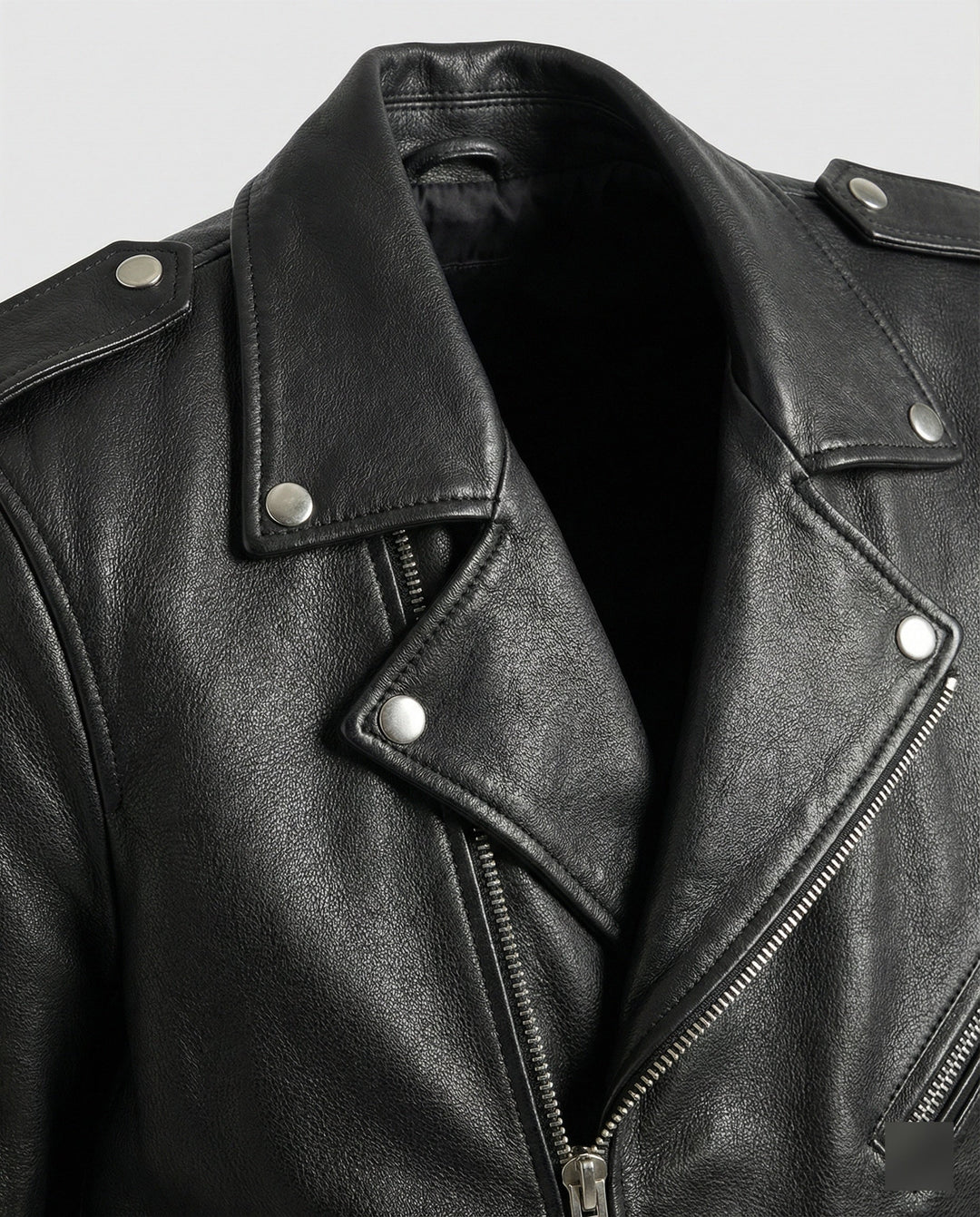 Herren Biker-Lederjacke mit Taschen