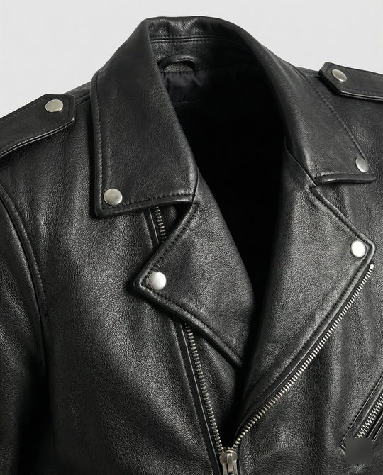 Herren Biker-Lederjacke mit Taschen