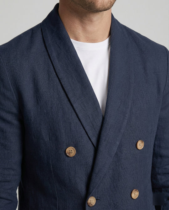 Herren Leichte Leinenjacke mit doppelter Knopfleiste