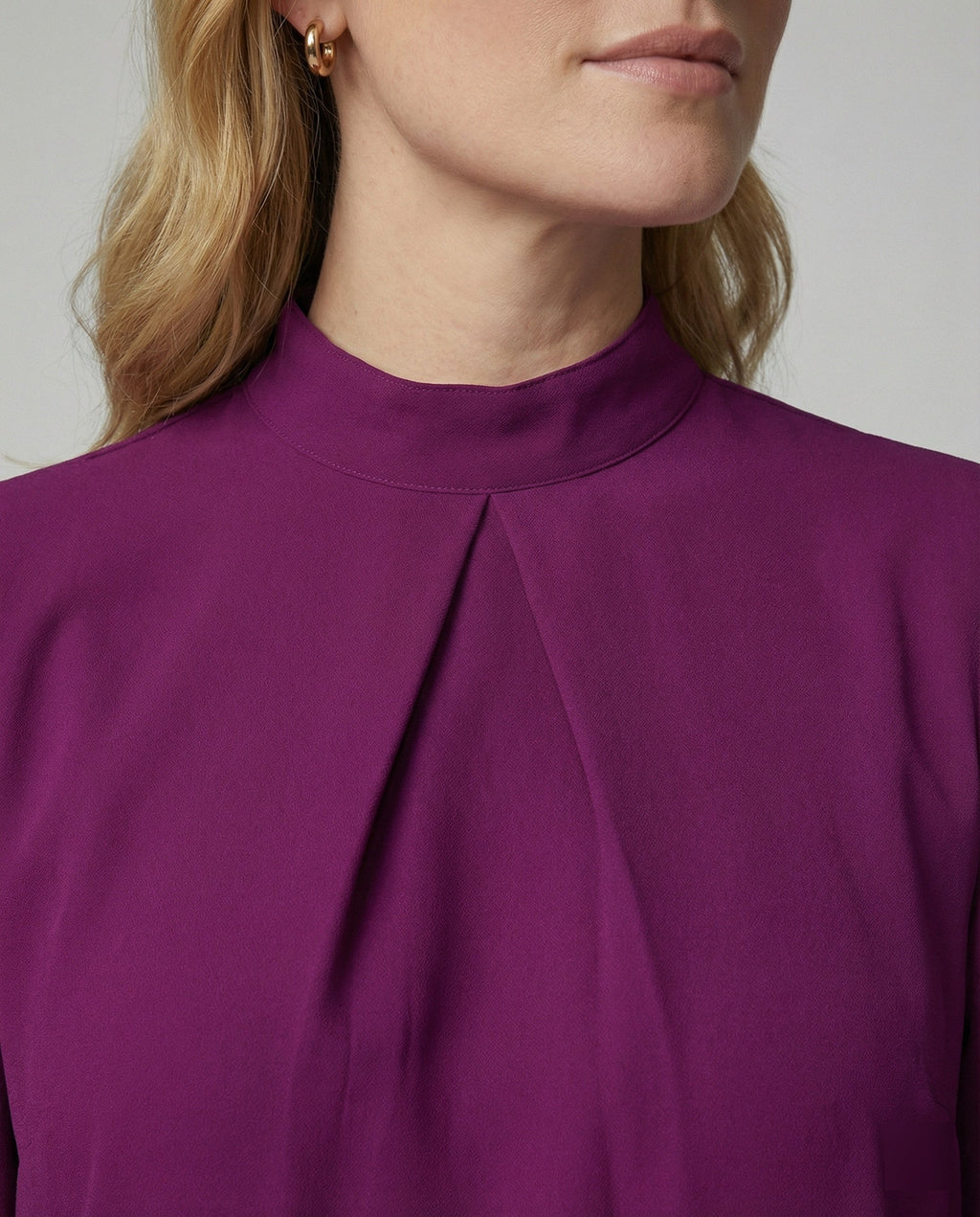 Damen elegante Bluse mit Stehkragen
