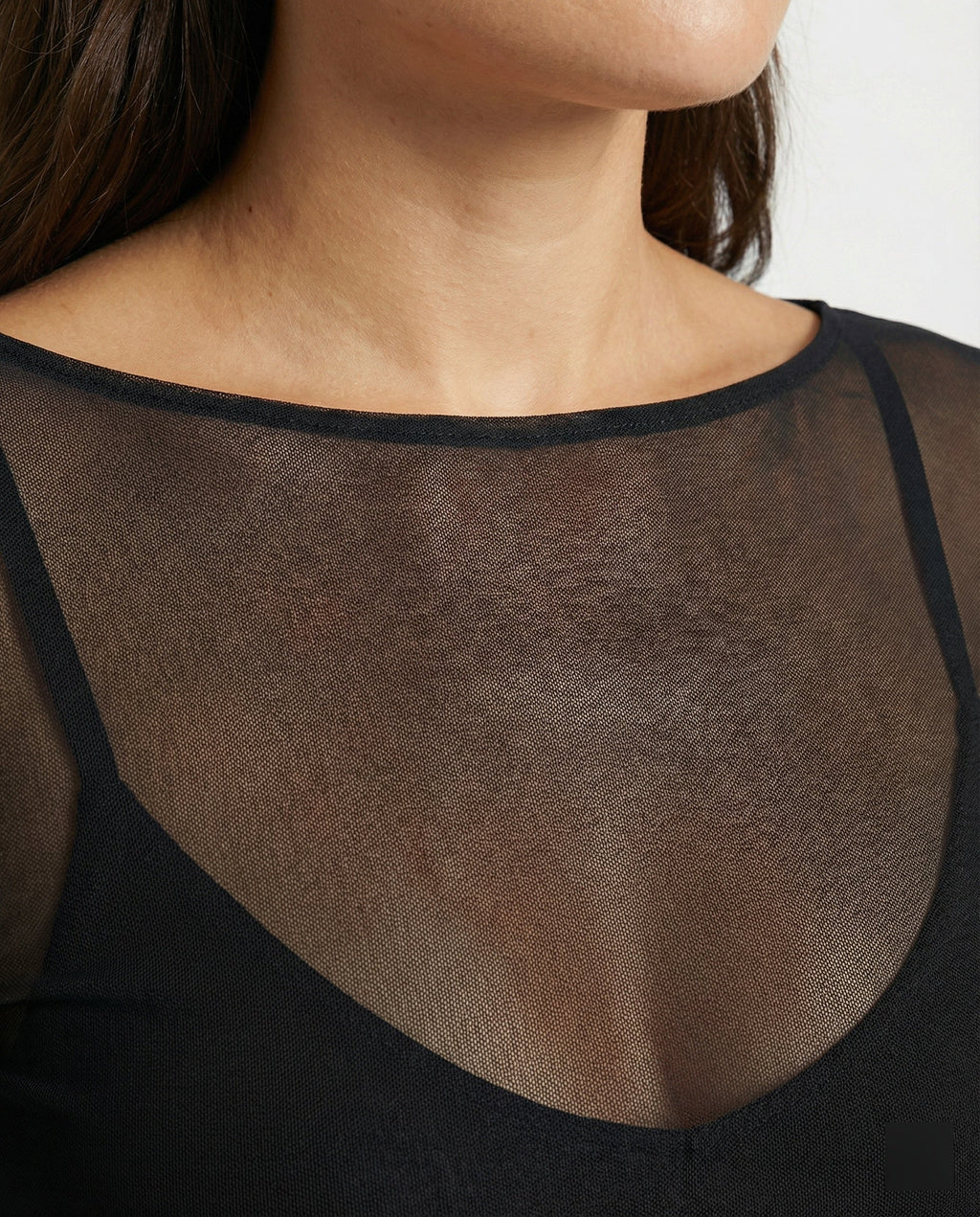Langärmeliges Mesh-Top