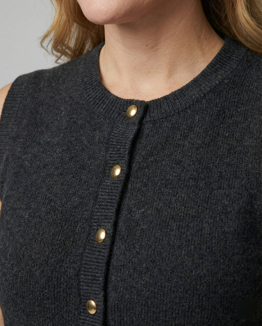 Damen Strickweste elegant mit Knopfverschluss