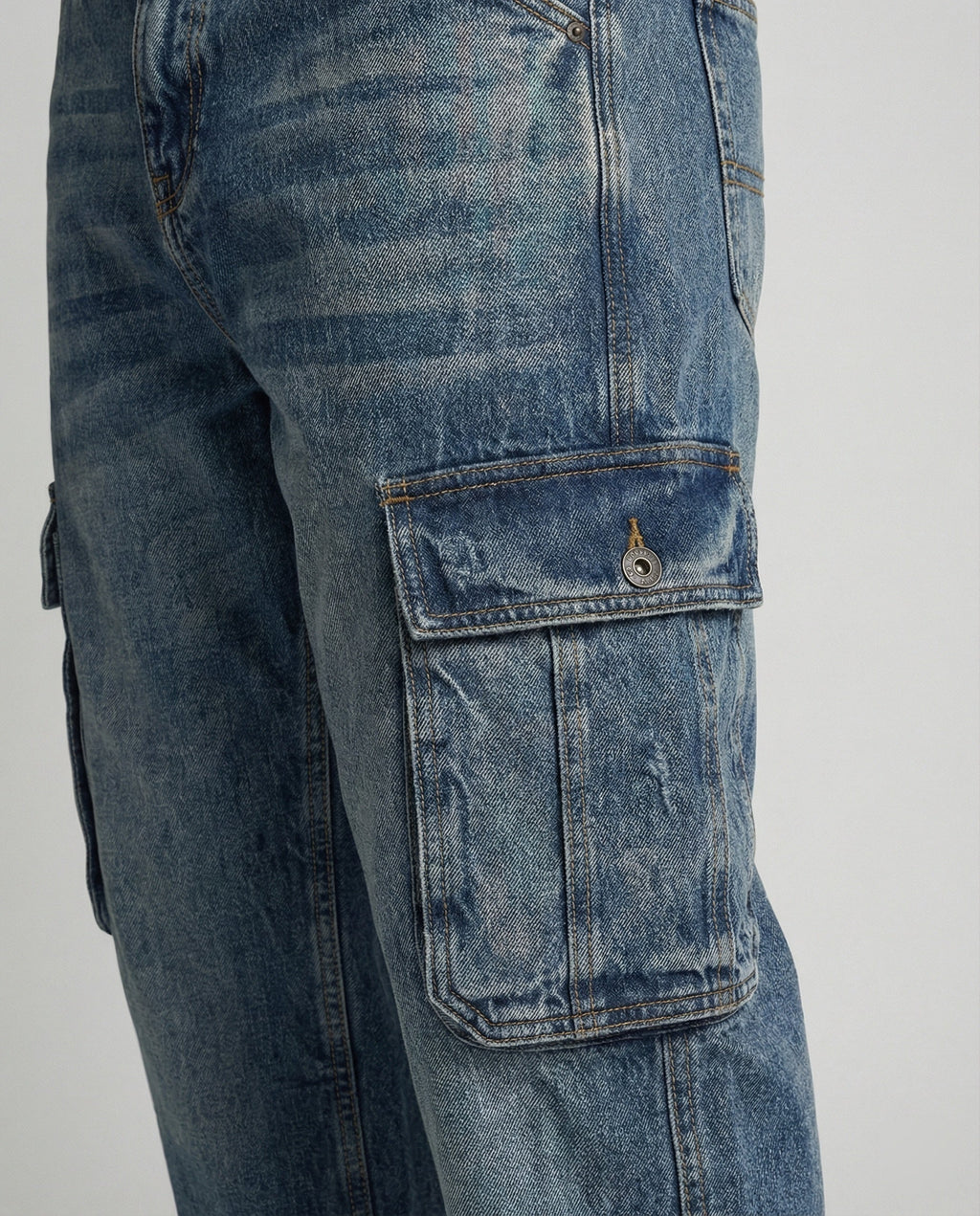 Herren Cargo Jeans weit mit Taschen