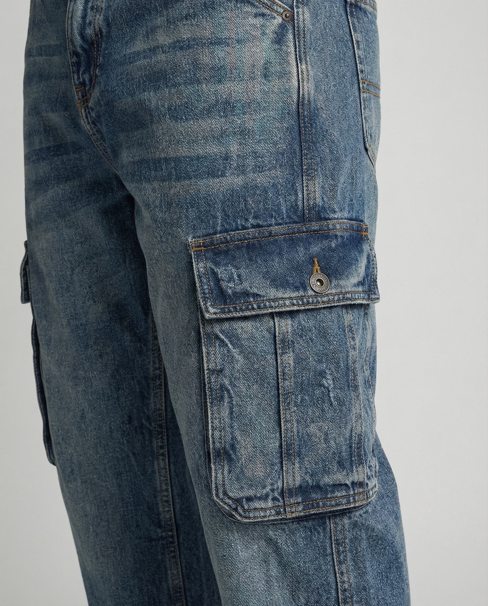 Herren Cargo Jeans weit mit Taschen