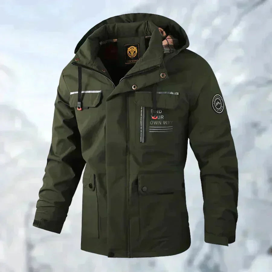 Wasser- und Winddichte Jacke mit Abnehmbarem Kapuzen für Herren