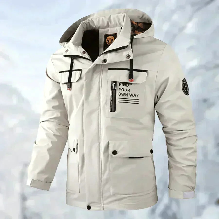 Wasser- und Winddichte Jacke mit Abnehmbarem Kapuzen für Herren