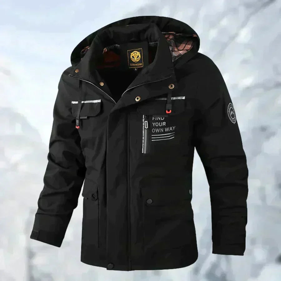 Wasser- und Winddichte Jacke mit Abnehmbarem Kapuzen für Herren