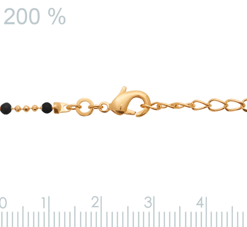 Kette mit schwarzen Perlen  - 16K vergoldet | Shop Nory