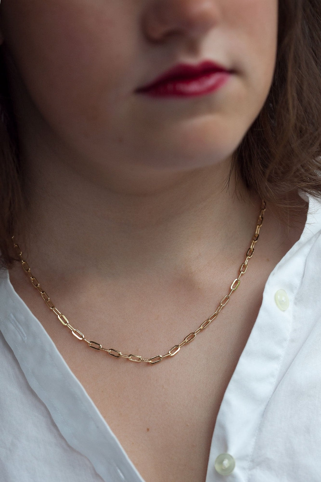 rechteckige Gliederkette - 16Karat vergoldet | Shop Nory