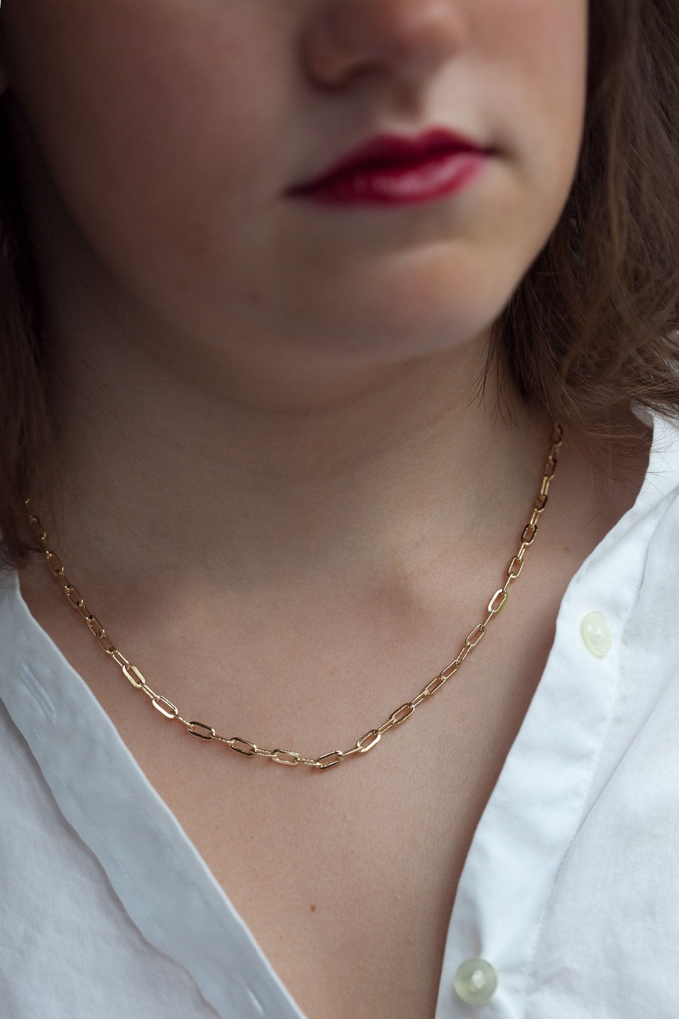 rechteckige Gliederkette - 16Karat vergoldet | Shop Nory