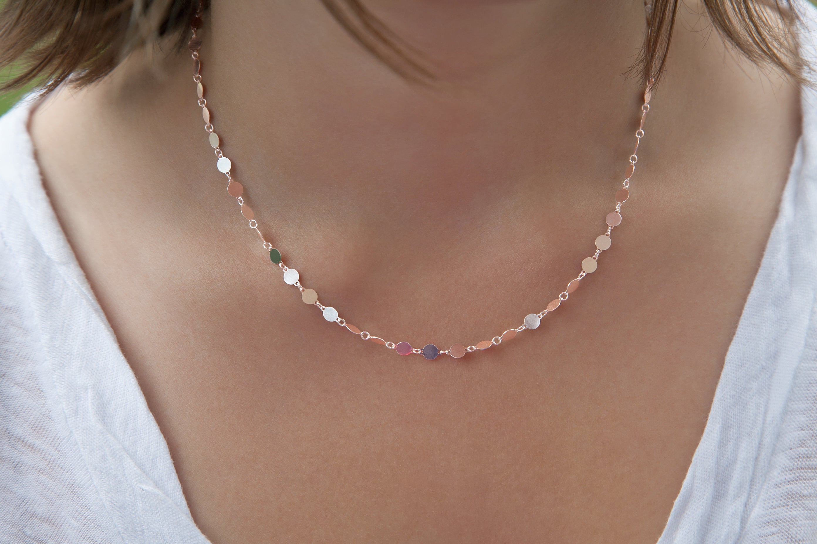 Plättchenkette aus Silber - Kette mit Plättchen für Damen | Shop Nory