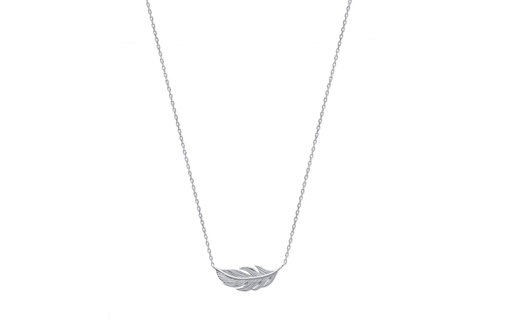 Kette mit Anhänger Feder Vogel aus Silber | Shop Nory
