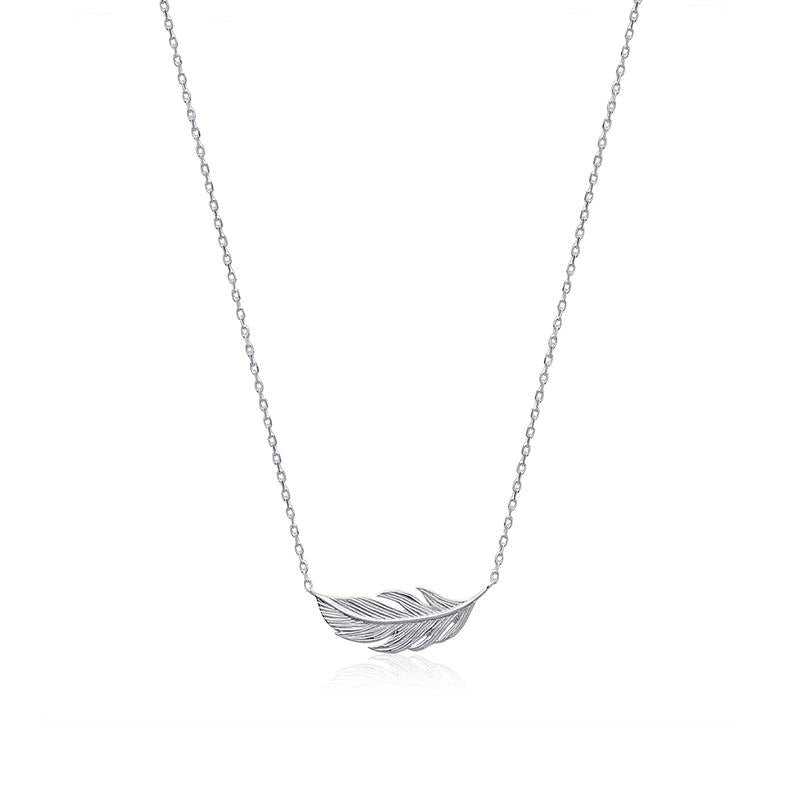 Kette mit Anhänger Feder Vogel aus Silber | Shop Nory
