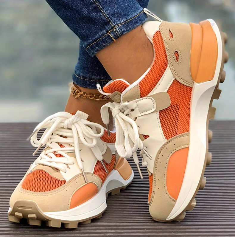 Damen Atmungsaktive Bunte Sneakers Shopnory