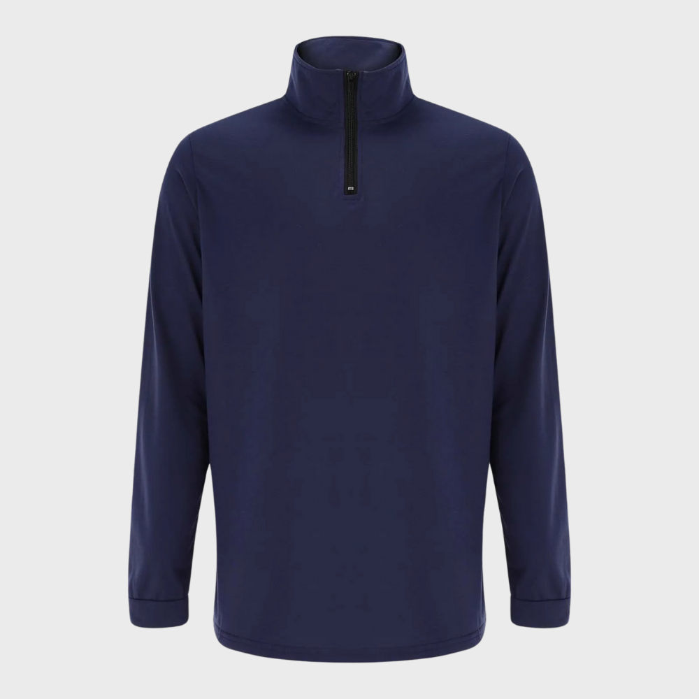 Bequemer Herren-Reißverschluss-Pullover mit niedrigem Kragen