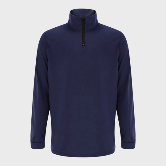 Bequemer Herren-Reißverschluss-Pullover mit niedrigem Kragen