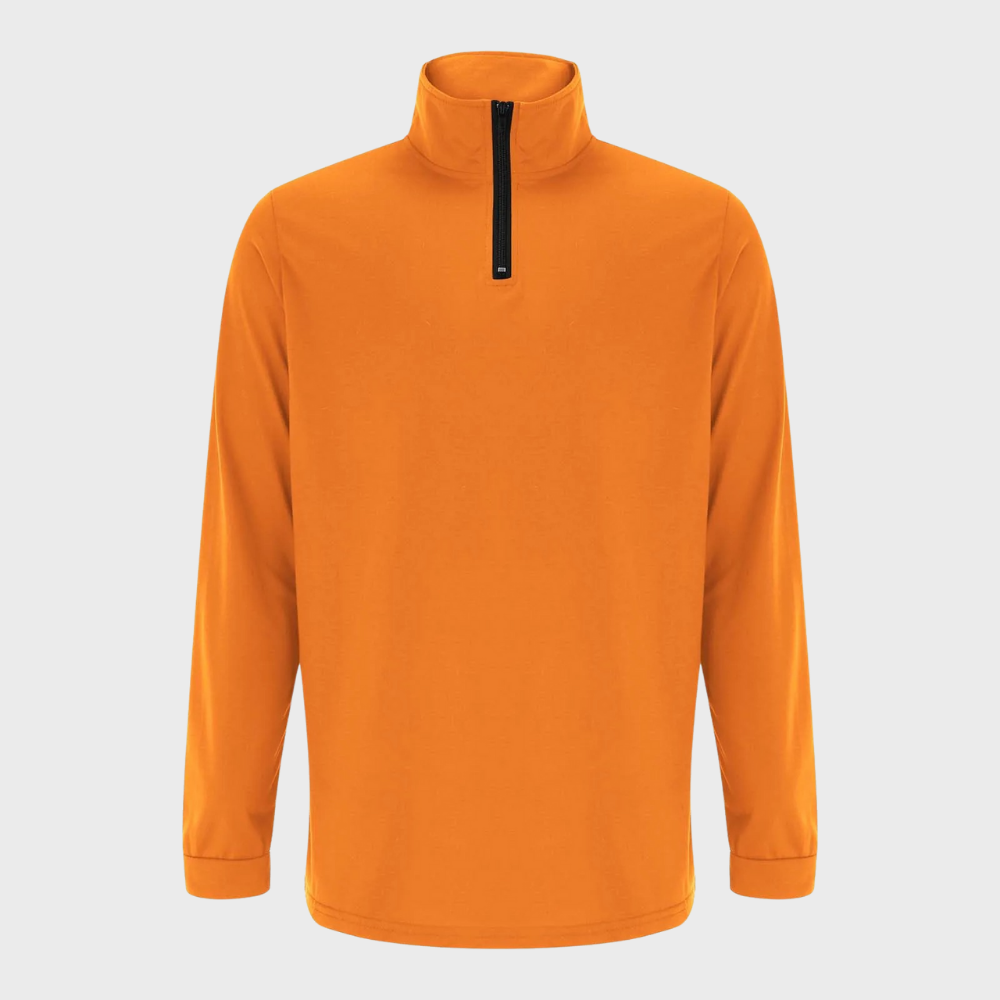 Bequemer Herren-Reißverschluss-Pullover mit niedrigem Kragen