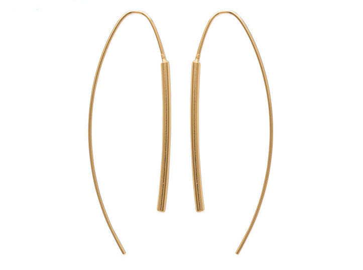 Minimalistische offene Creolen - 16Karat vergoldet | Shop Nory