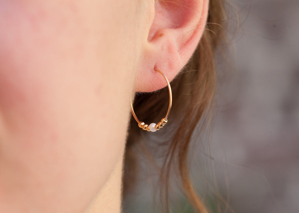 Creolen mit Perlen ♡ 16Karat vergoldet ♡ | Shop Nory