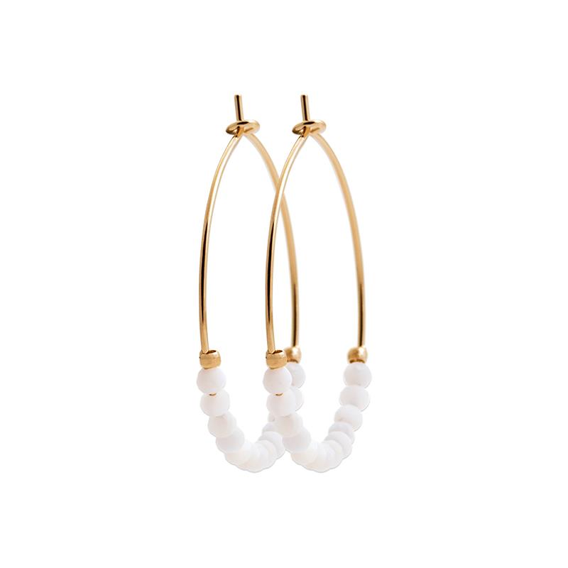 Creolen Ohrringe mit Edelsteinen Vergoldet, Edelstein Schmuck für Damen | Shop Nory