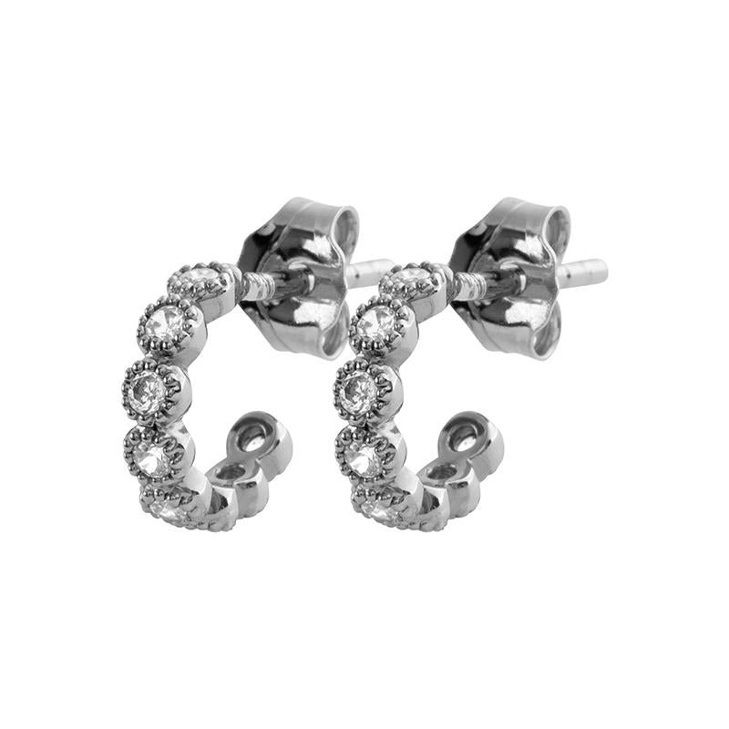 Creolen Ohrringe mit Zirkonia aus Silber | Shop Nory